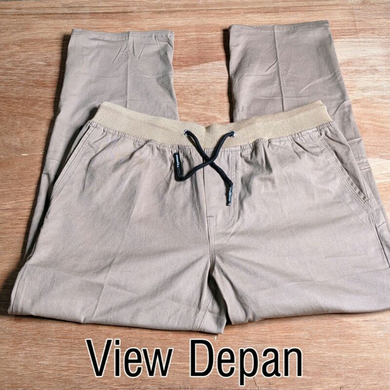 CELANA CHINOS COWOK PANJANG JUMBO KARET PINGGANG RIP KOLOR (BIG SIZE)