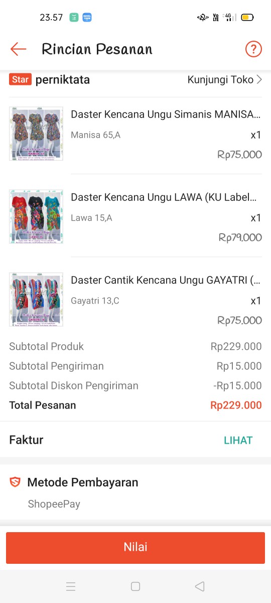 Daster Kencana Ungu Manisa (ku Label Biru Asli) - Homedress Cantik Batik Solo Tali Pinggang