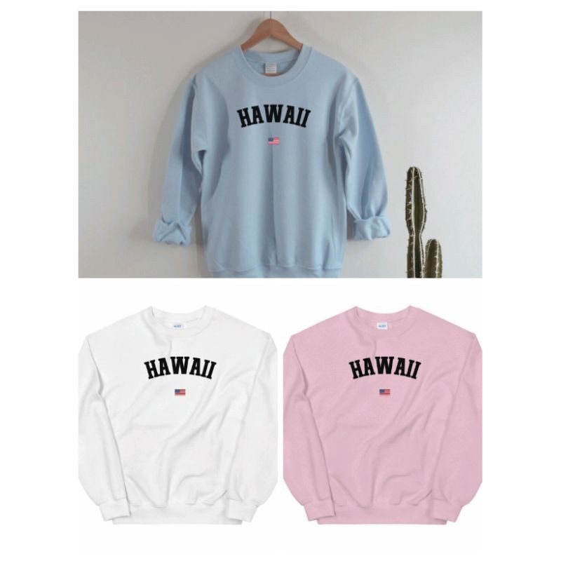 Sweater HAWAII BIG SIZE S - XXXXXL(6XL) Sweatshirt Crewneck Long Sleeve Fashion Pria Wanita Jumbo OVERSIZE 5XL 4XL 3XL 2XL XL L M