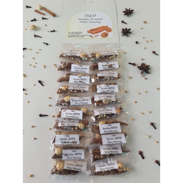 

Bumbu rempah SOTO, Bumbu racik rempah SOTO khas minang