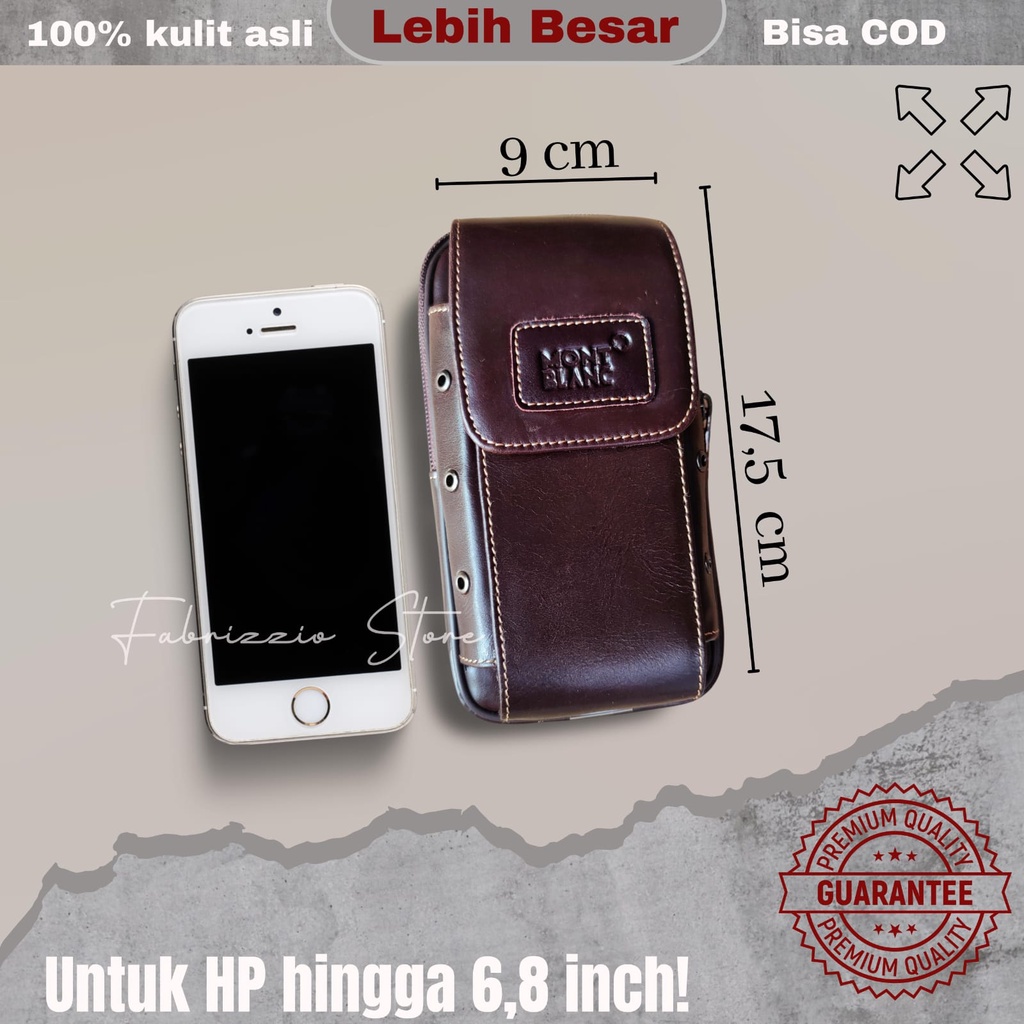 dompet hp pinggang kulit sapi