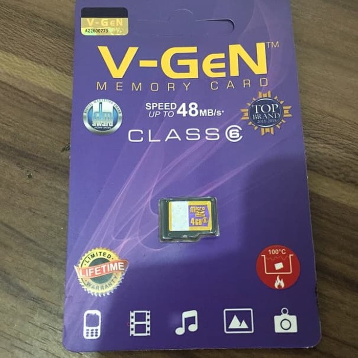 Memory HP Kamera Memori VGEN 4GB Class 6 V-Gen Memory Card 4gb