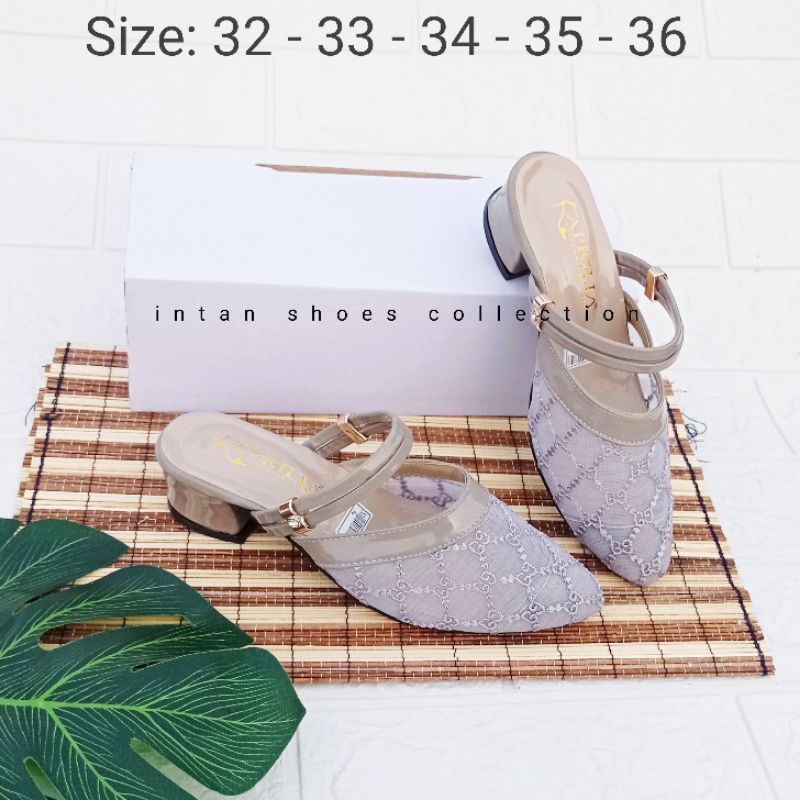 Sandal pesta anak perempuan hak tahu 3cm model terbaru kekinian/sendal brukat anak perempuan usia 6-12tahun bisa cod bayar di tempat/sepatu sandal pesta anak perempuan