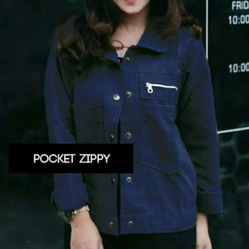 Polan Jaket - Jaket Pocket Zippy Wanita