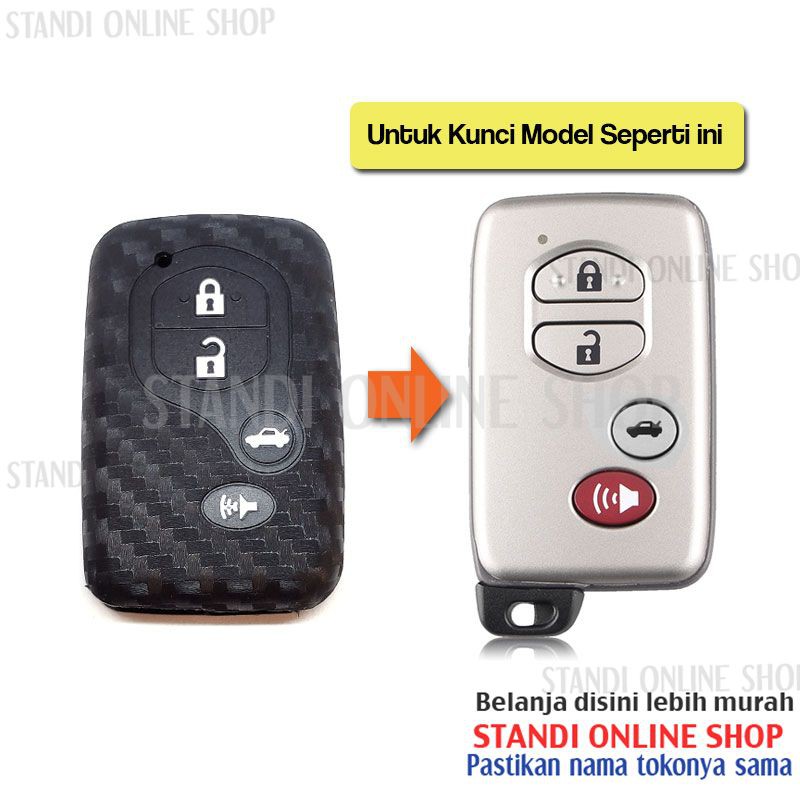 Kondom Kunci Silikon Carbon Remote Toyota Camry Altis Land Cruiser