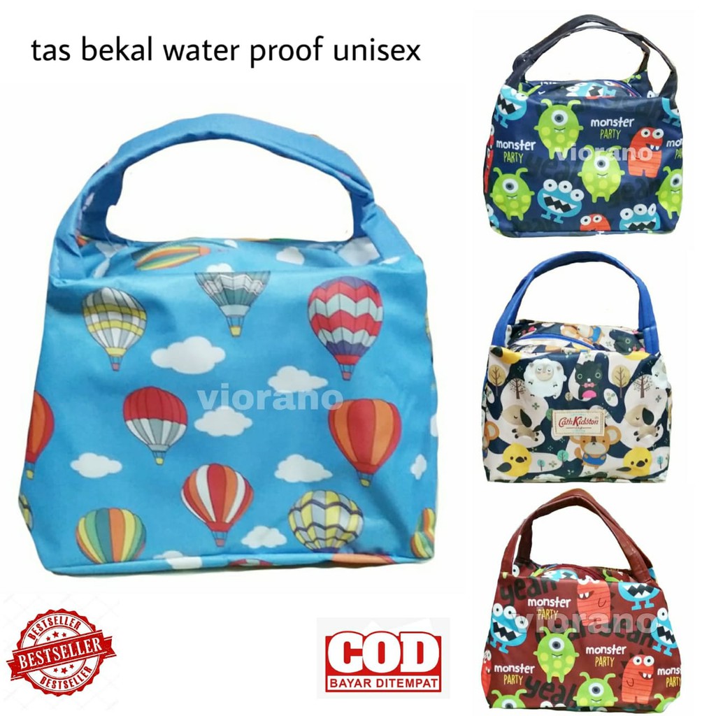 Tas Bekal Anak Motif Karakter Tas Piknik Anti Air Cooler Lunch Bag Perlengkapan Bekal Anak Goodiebag