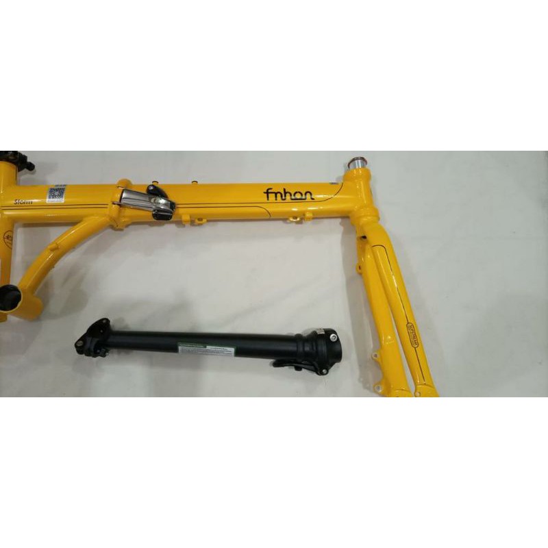 Frame set &amp; handlepost hp FNHON STORM warna kuning Discbrake disc brake db Chromoly 20 22 inc