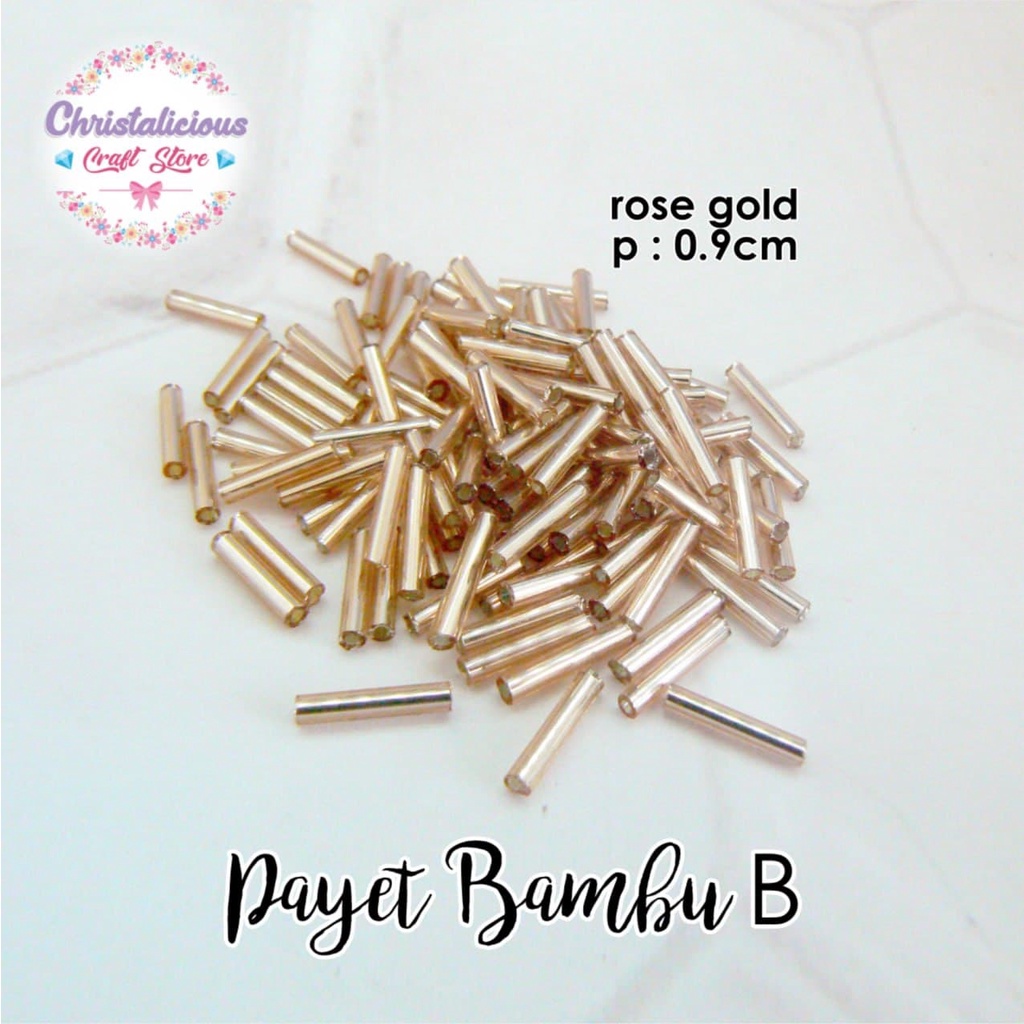 Payet Bambu 9mm warna silver, gold, black, rose gold polos untuk menghias gaun kebaya