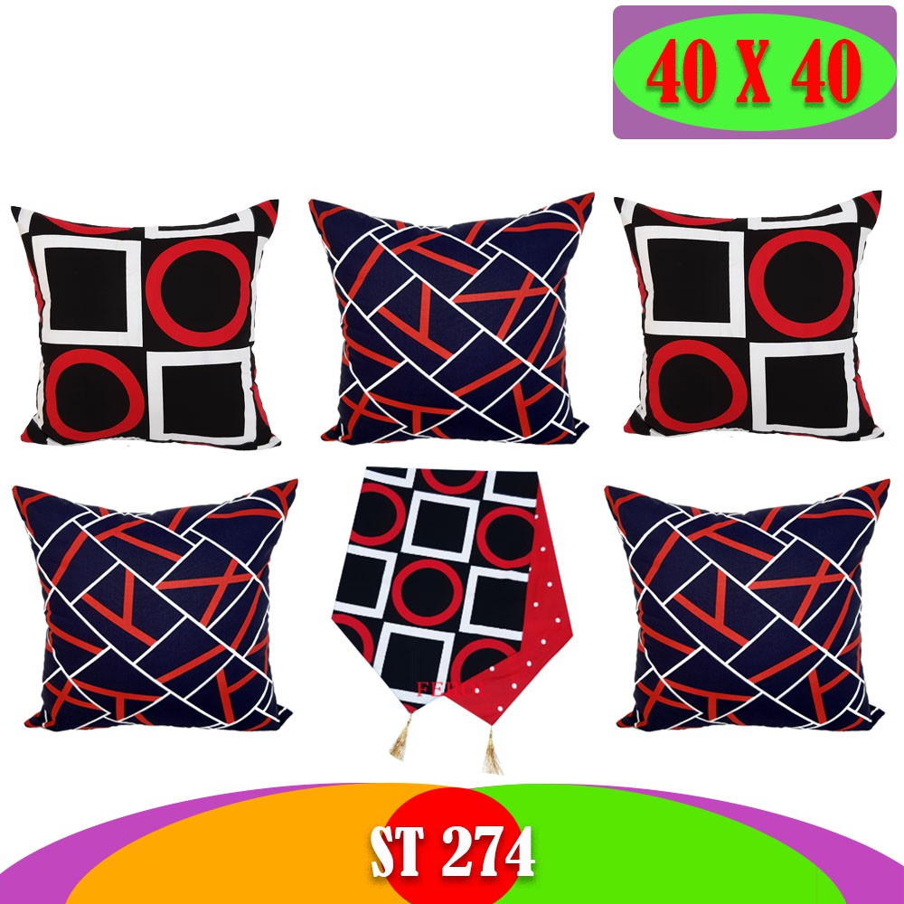 IBENK Colection - Paket Sarung Bantal Sofa + Taplak Meja - Table runner