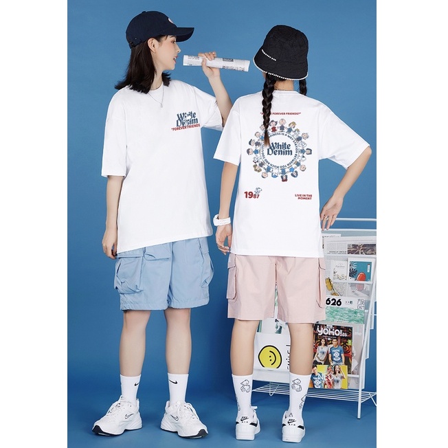 Atasan Kaos Wanita Korean Fashion /Baju Cewe Oversize/ Atasan Young T-shirt Import(Hanya pola di bagian belakang)