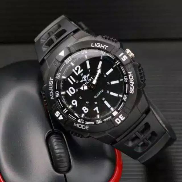 JAM TANGAN PRIA WANITA PILOT ORIGINAL TALI RUBBER