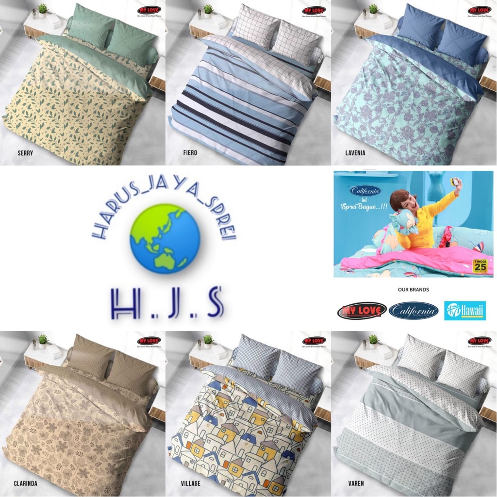READY SPREI MY LOVE JUMBO 200X200 T. 30 EXTRA KING SPREI KATUN TERBARU RE2100