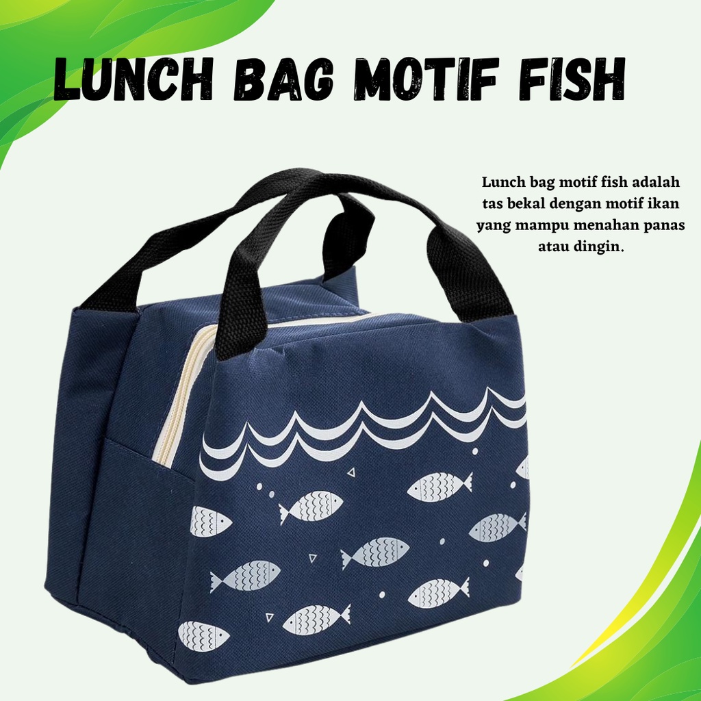 HARGAPROMO!!!! Tas Bekal Cooler Bag Lunch bag motif Fish