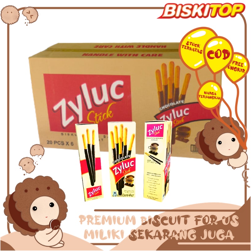 

BISKITOP - (1 DUS) ZYLUC STICK BOX 5.5 Kg Coklat Biskuit Stick Kue Kering Biscuit Cemilan Snack Anak