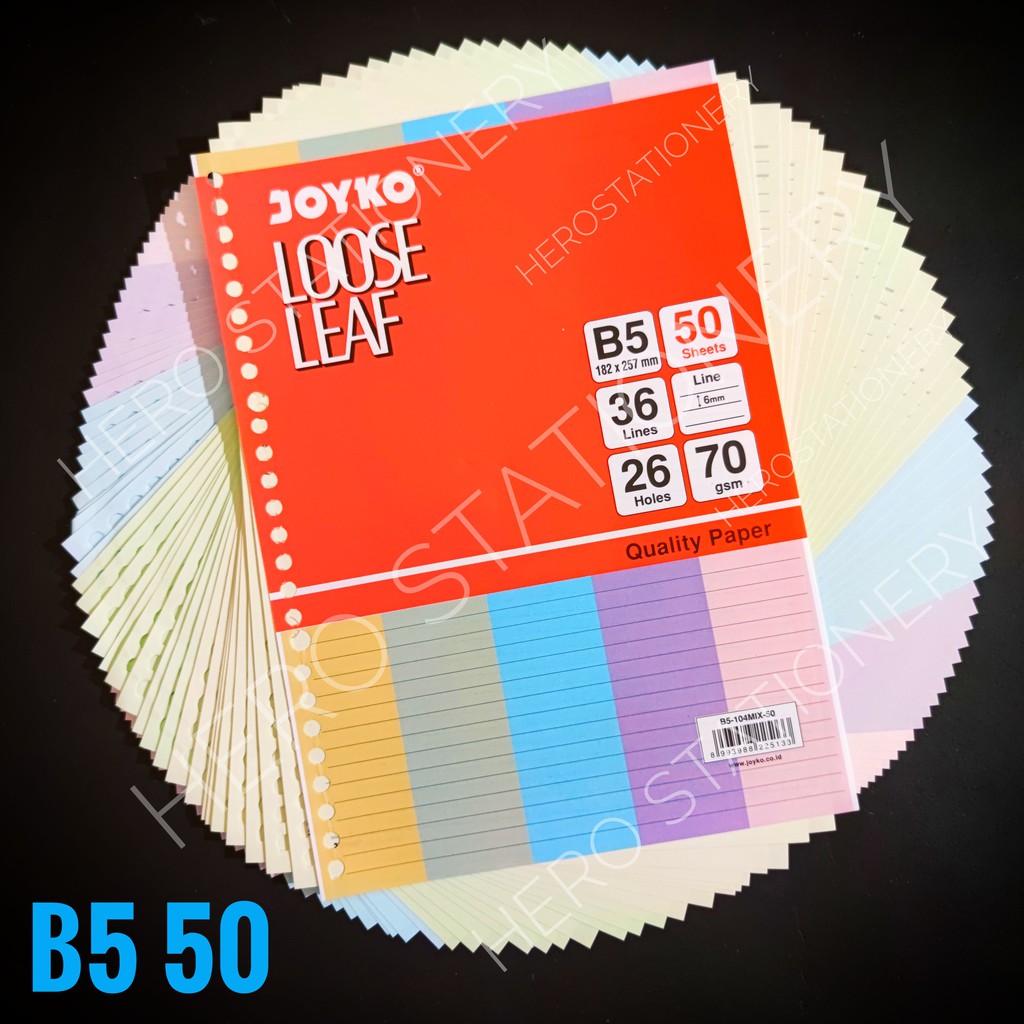 

Joyko kertas isi file loose leaf colour mix warna B5 50 lembar