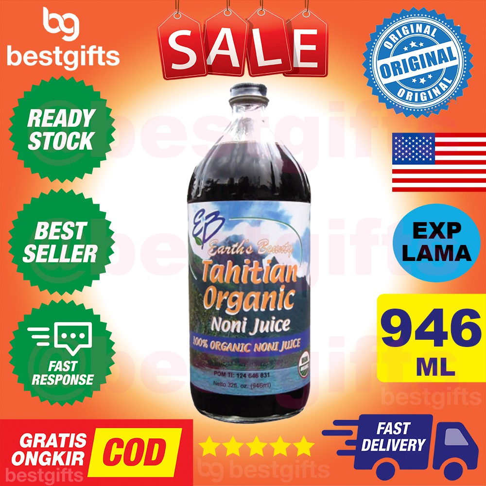 GNC EARTH&quot;S BOUNTY TAHITIAN ORGANIC NONI JUICE PENCERNAAN SENDI IMUN IMUNITAS KEKEBALAN TUBUH 946 ML