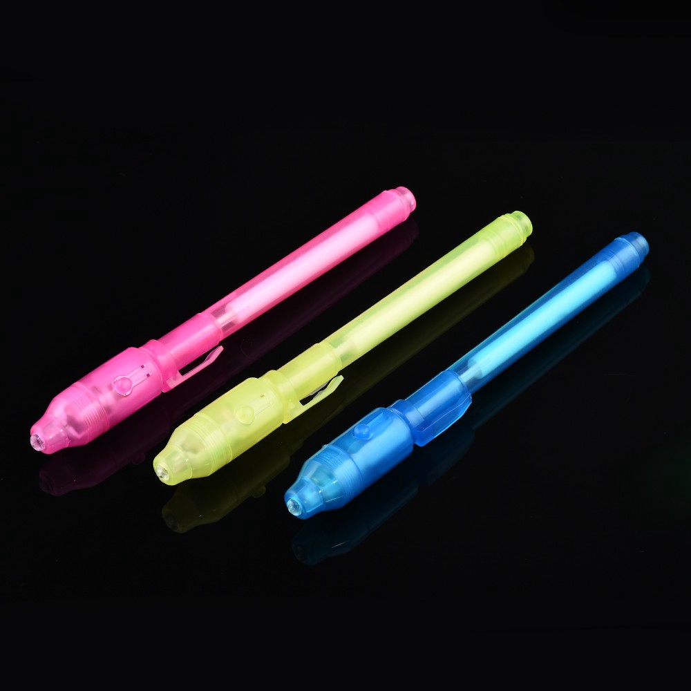 【TERSEDIA &amp; COD】3Pcs Pulpen Invisible Terlihat dengan Lampu UV