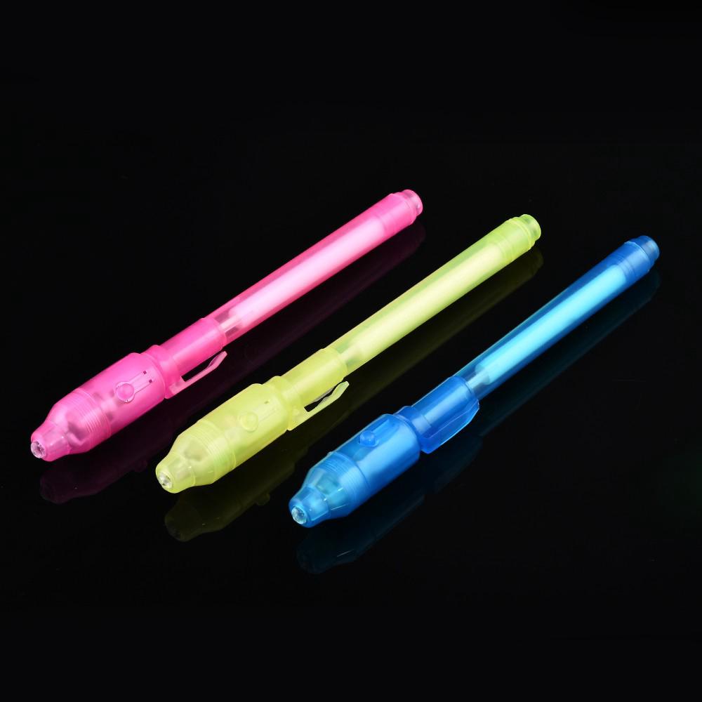 3Pcs Set Pulpen  Tinta Invisible dengan Lampu UV untuk 