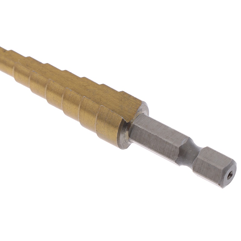 {LUCKID}3-12mm Coated Stepped Drill Bits Hex Handle Drill Bit Metal Drilling Power Tool