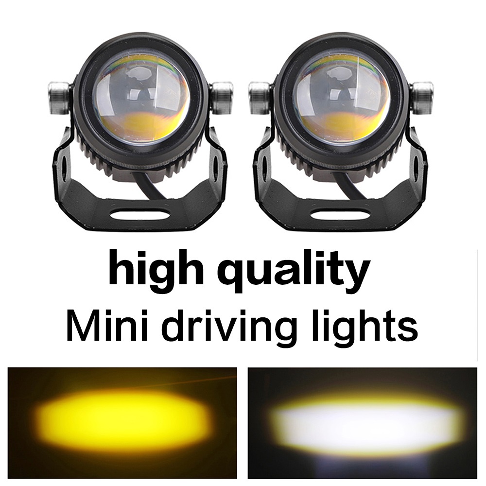 Moto Vajra  Lampu Proyektor mini Tambahan Super Terang Mobil Motor Low kuning Hi Putih 2x30 watt 2x4000 Lumens isi 2 PCS