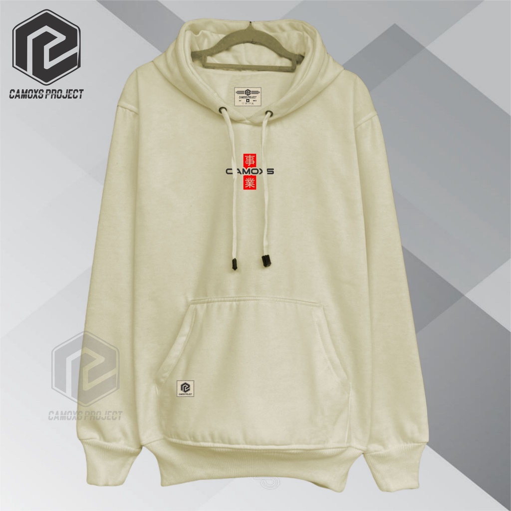 Sweater Hodie Pria Terbaru Cream List Japan Suiter Hoodie Distro Bandung Camoxs Project Cewek Cowok Hudi Sweter Kekinian M L XL XXL