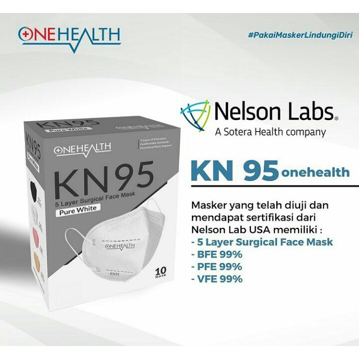 MASKER KN95 ONEHEALTH ONE HEALTH 5 PLY MASKER KN95 MEDIS BFE 99% ORIGINAL 100% IZIN KEMENKES MEDIS S