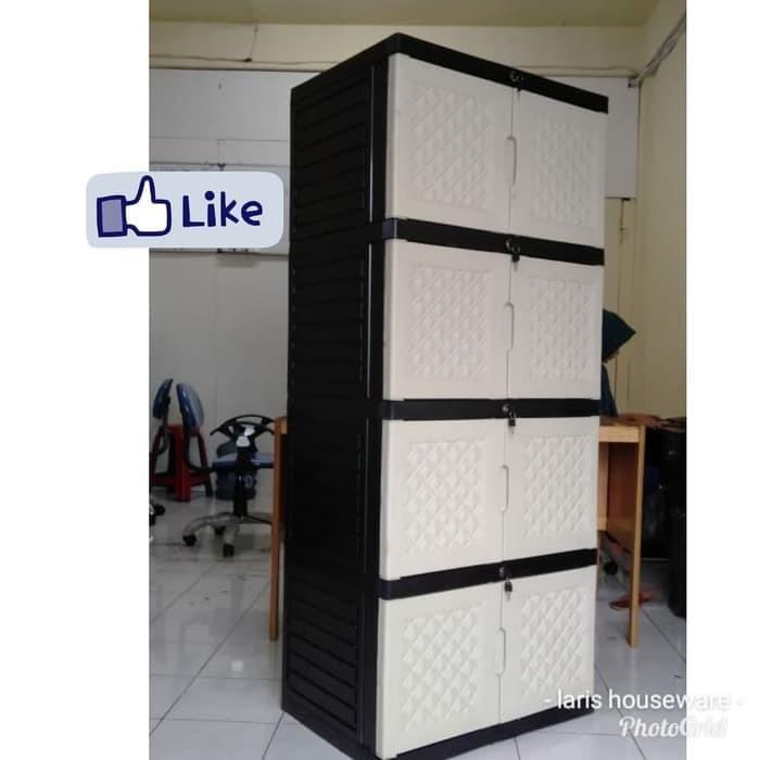 lemari plastik susun 4 jumbo full kunci