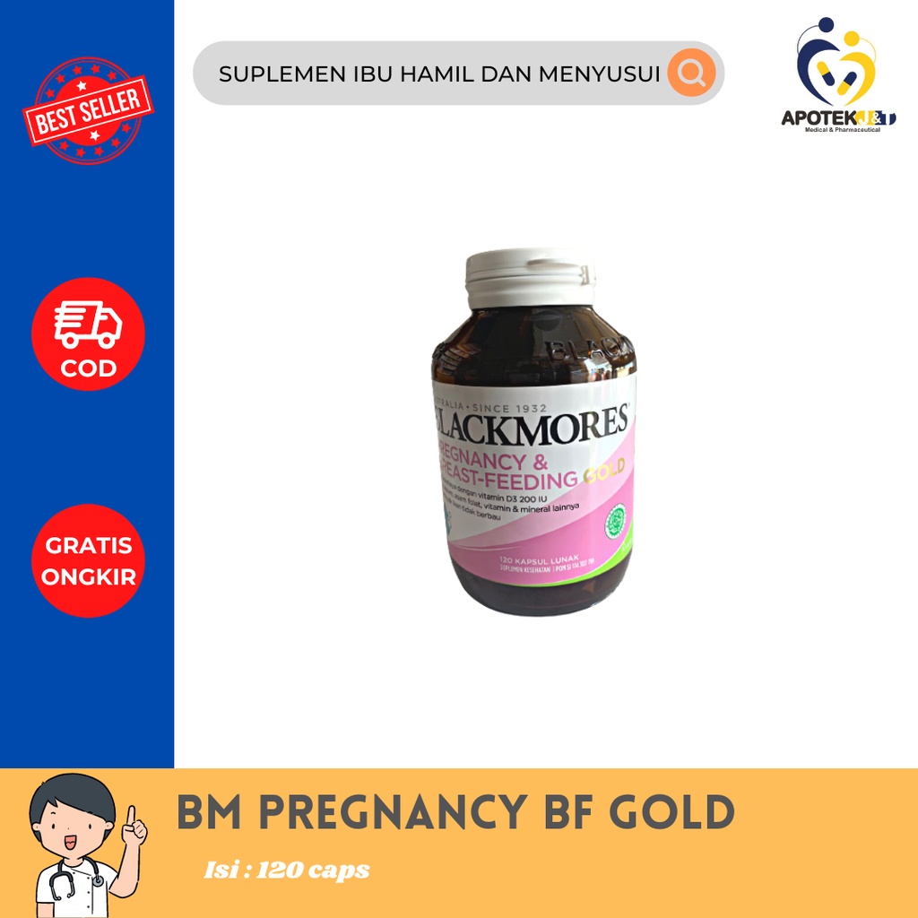 Blackmores Pregnancy Breastfeeding Gold 120's / Vitamin ibu hamil / Supplemen ibu menyusui lengkap