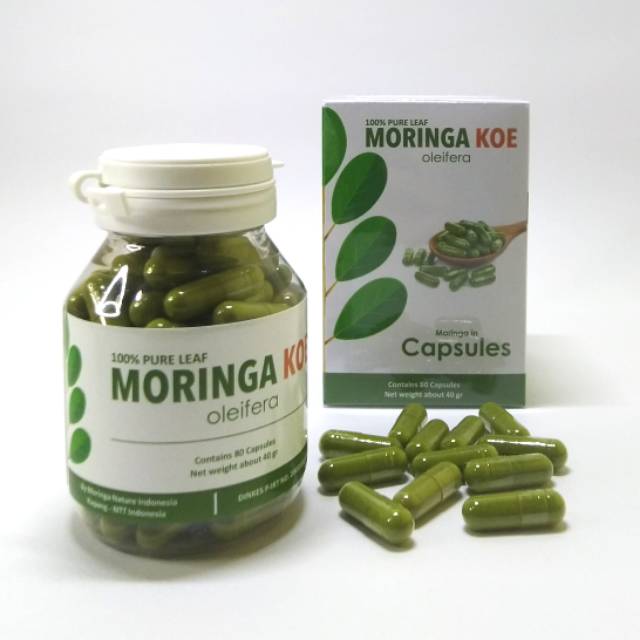 Kapsul daun kelor MORINGAKOE asli Kupang-NTT isi 80