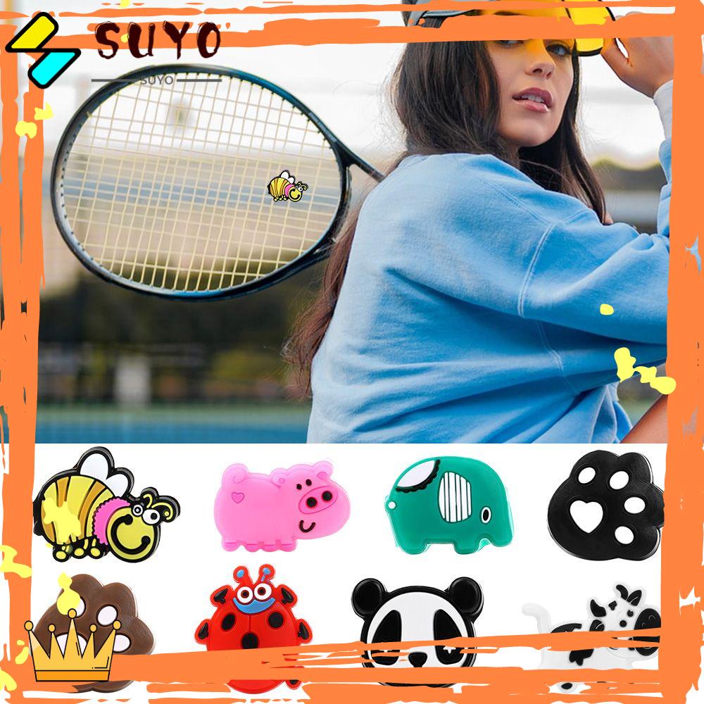 Suyo 1pc Peredam Getaran Raket Tenis Bahan Silikon Motif Kartun Hewan