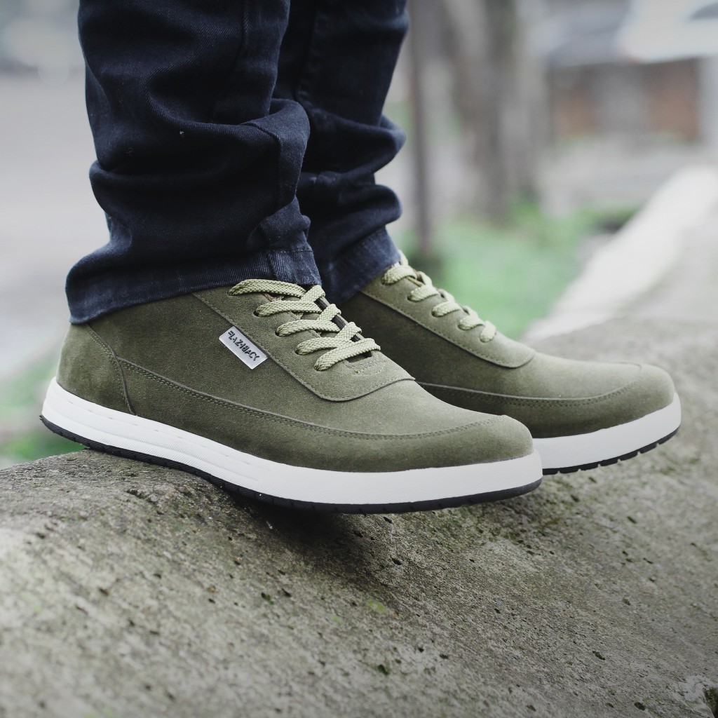 Sepatu Sneakers Pria Kasual Sneaker F6095 Olive Sepatu Sneakers Pria Casual Shoes Original