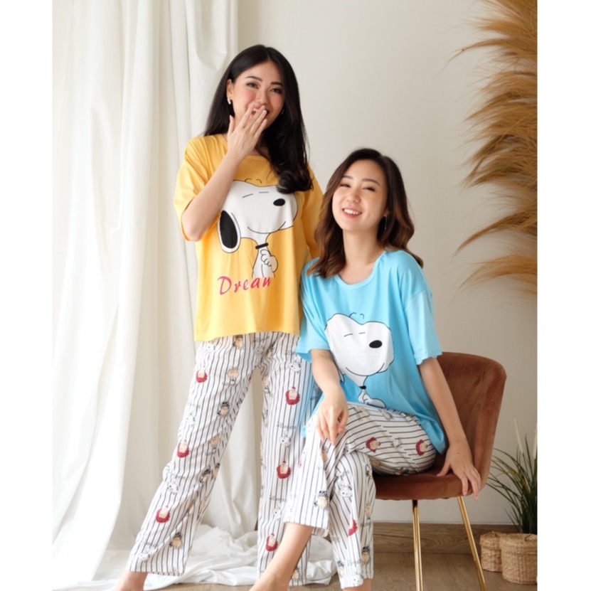 Tee Pajamas Set - Atasan Celana Baju Tidur Setelan Wanita