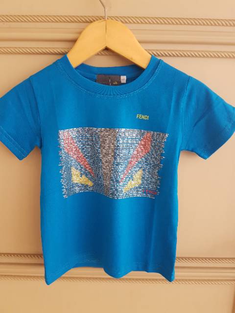 62583 F MONSTER TOP / KAOS ANAK COWOK IMPORT KOREA MURAH / BAJU LEBARAN ANAK LAKI HALUS BIRU NAVY