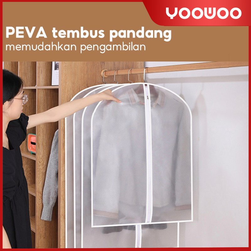 jas baju gaun anti air Pelindung pakaian jas gaun baju Cover gantungan baju jas gaun anti debu