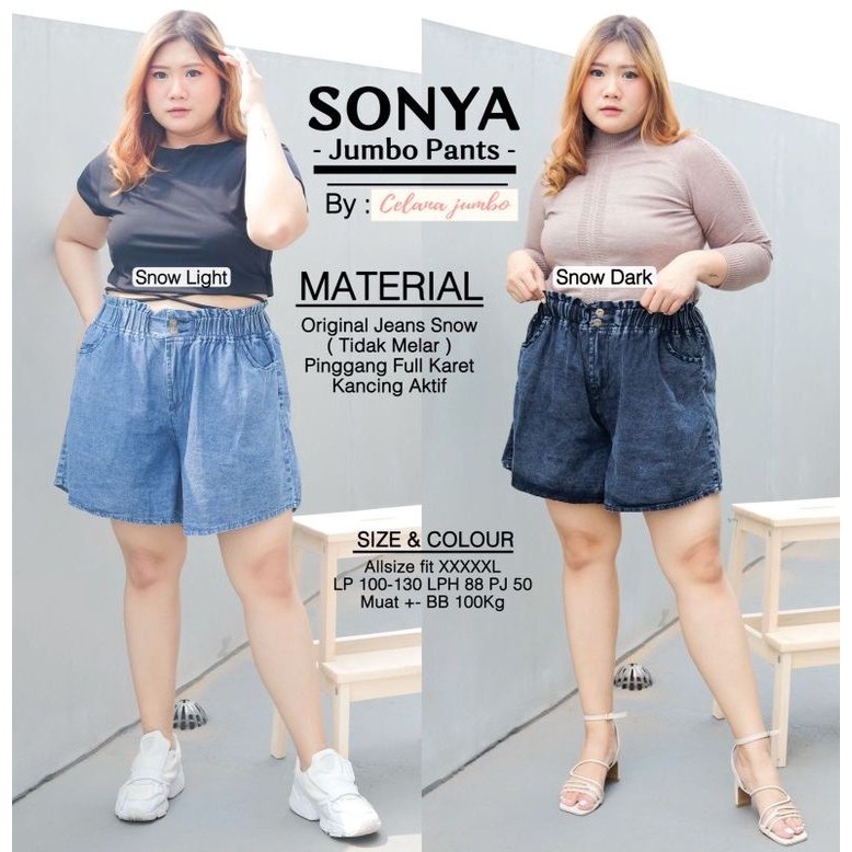 BOLLO JUMBO HOTPANTS / CELANA PENDEK WANITA JEANS BB 100KG