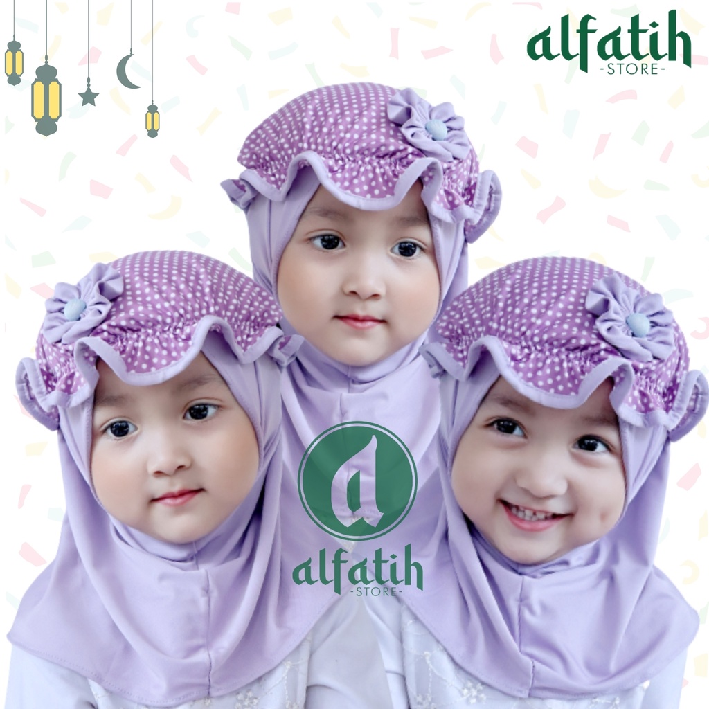 ALFATIH STORE / JILBAB ANAK TOPI POLKADOT / Jilbab Anak Murah /HIJAB ANAK / HIJAB BAYI KERUDUNG ANAK / Kerudung Anak Jilbab Hijab Anak Bayi Perempuan / pastan baby / hijab anak / Jilbab Anak bayi Usia 0-3 Tahun Bahan Jersey Premium Nyaman Di Pakai