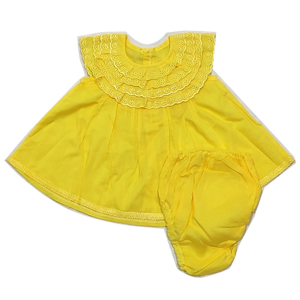 Dress Cantik Anak Girl motif Bordir + Celana Pop 0-6m