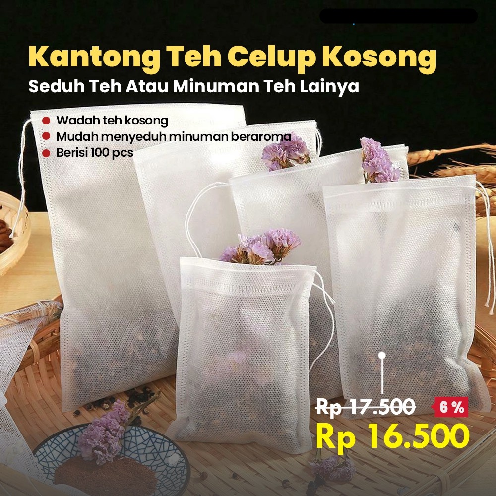 Kantong Teh Celup Kosong Teabag Isi 100 PCS Food Grade