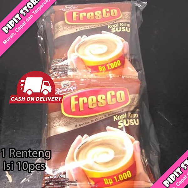 

Fresco Kopi Susu Kapal Api 1renteng isi 10sachet