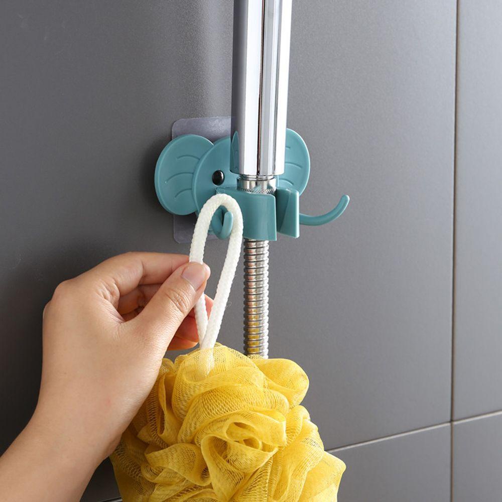 Solighter Shower Head Holder Aksesori Kamar Mandi Universal Self-adhesive Bentuk Gajah Shower Bracket