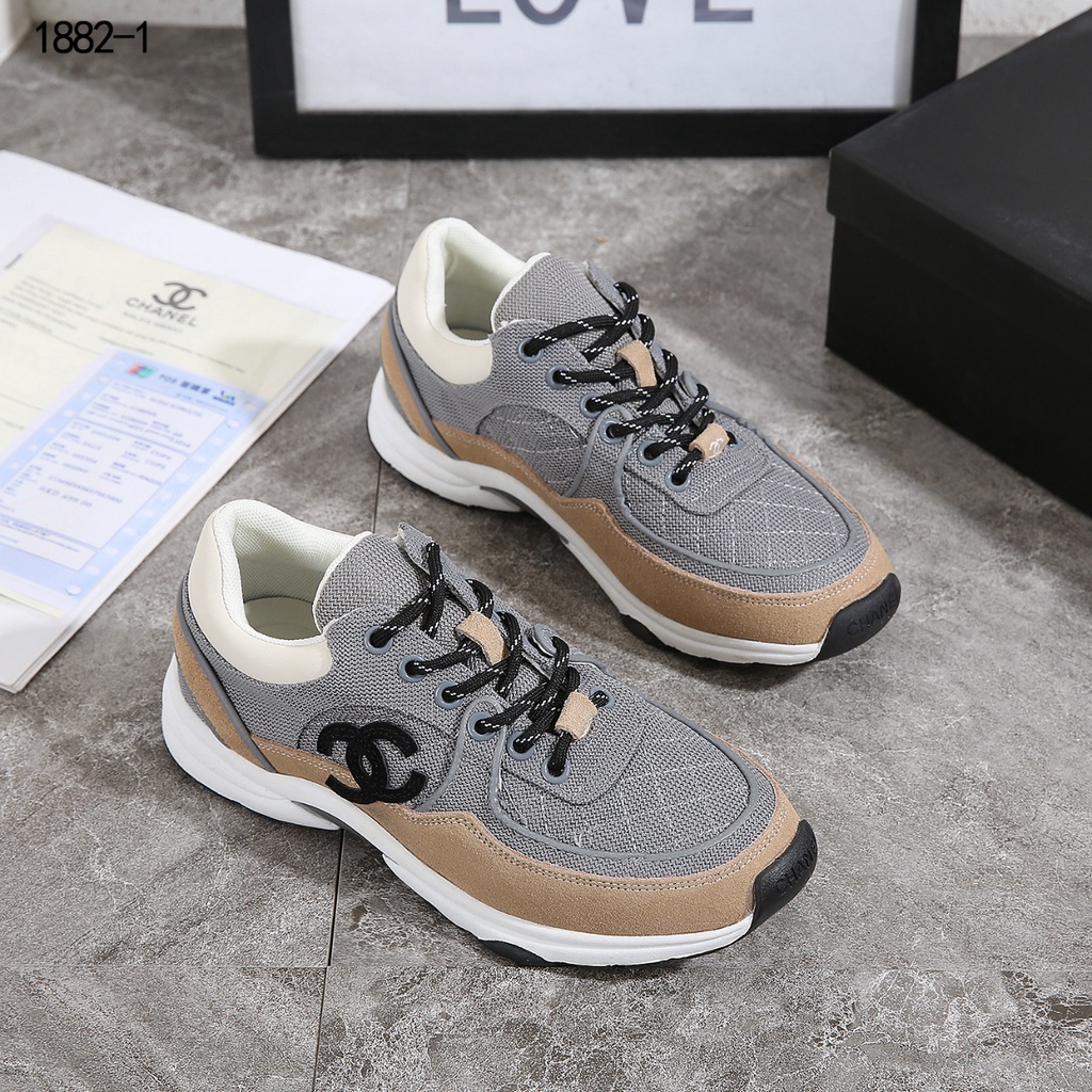 Ch  Sneakers Trainers Fabric &amp; Suede Calskin #1882-1