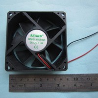 Fan Dc 8cmx8xm Kipas Angin Blower Udara Ukuran 8cm x 8cm Hitam Plus Kabel Merah Hitam DC 12v Power Aktif Ampli Pendingin