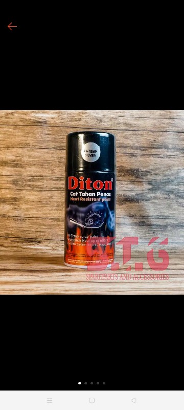 Hi Temp Silver Perak Diton Tahan Panas Cat Pylox Pilox Semprot 300 Cc