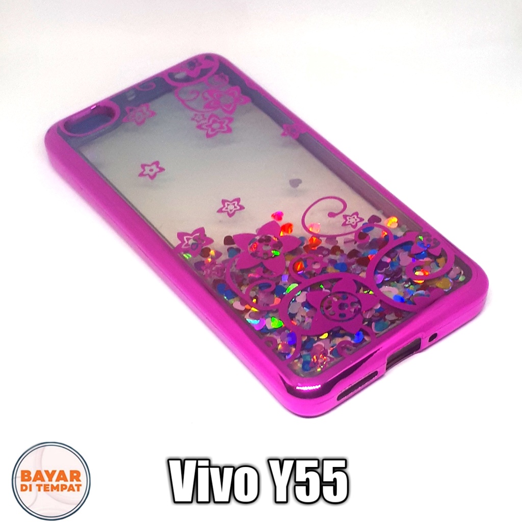 Case Hp Model Water Gliter Shinning Chroom For Vivo Y55