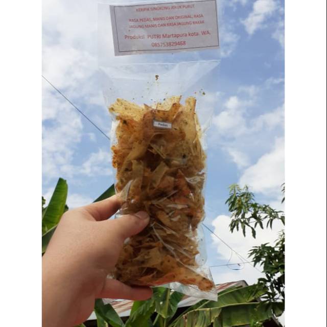 

KERIPIK SINGKONG DAUN JERUK PURUT BERAT 100Gram Varian Rasa Cek Deskripsi