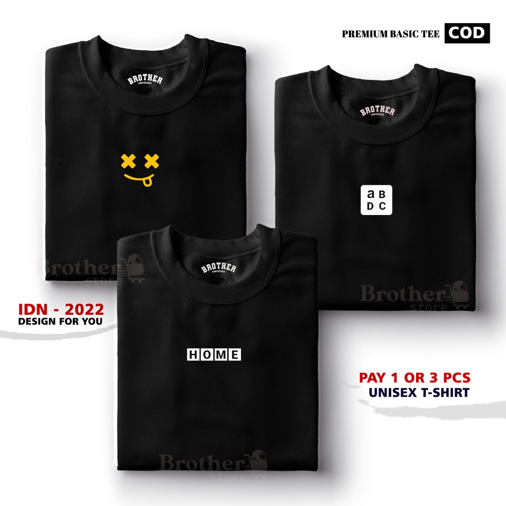 BUY 1 OR 3 PCS ( PROMO COD ) BROTHER STORE / Kaos Distro100% Catoon Combed 24s / HOME