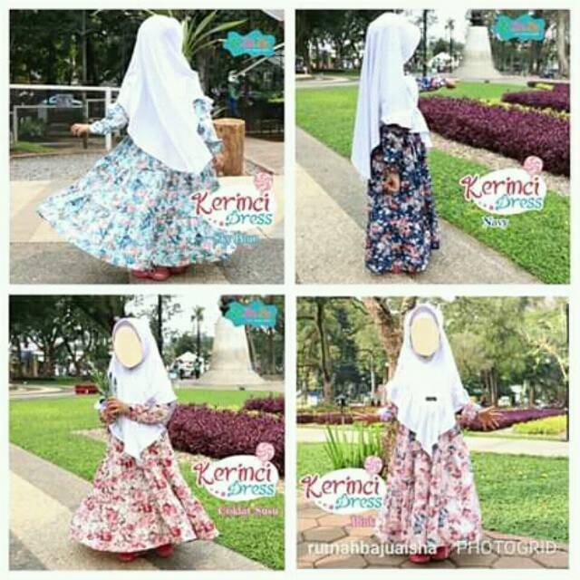 Gamis anak adem katun jepang,krinci zizazu wanoja