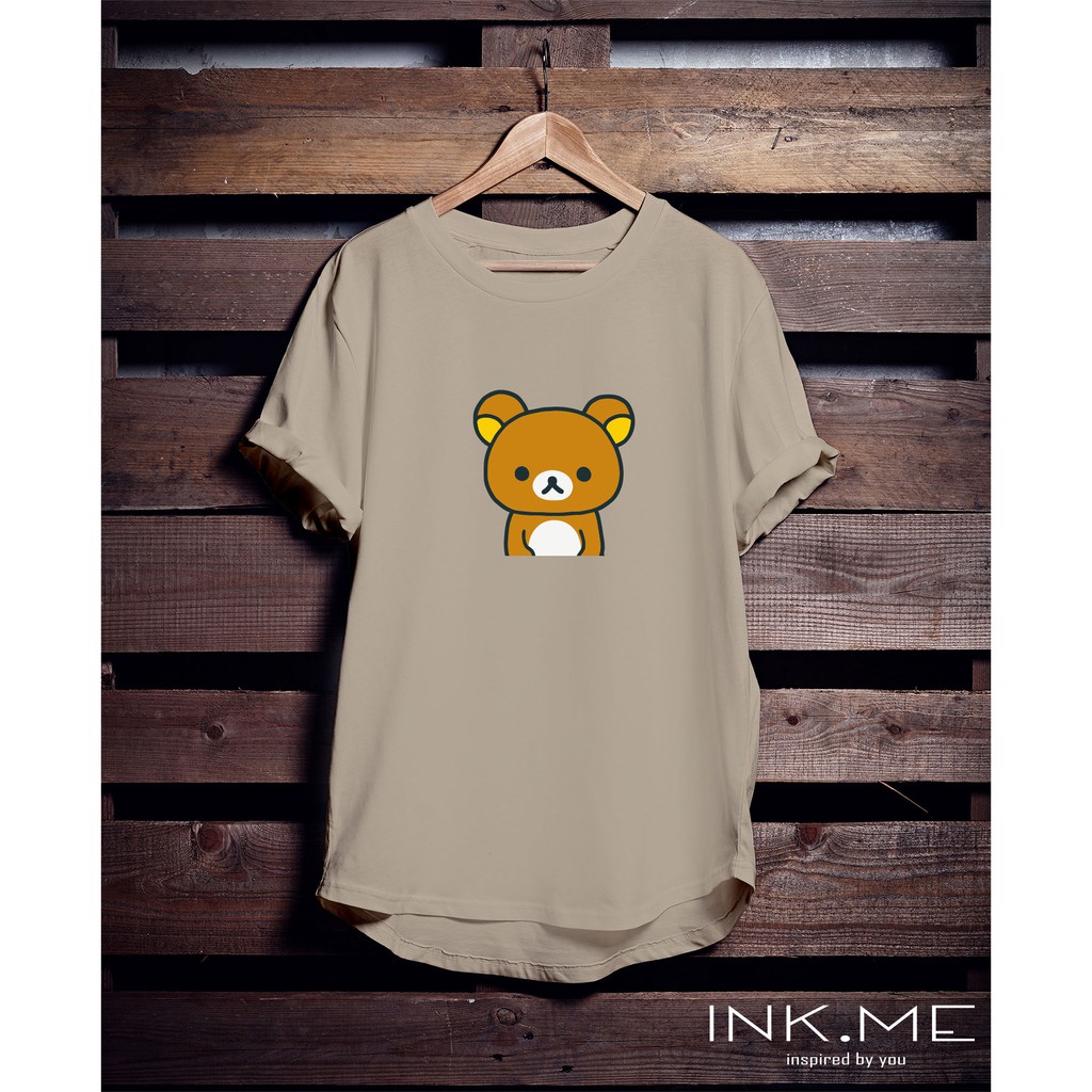 RILAKKUMA FACE CUTE KREM /RILAKKUMA TSHIRT / KAOS WANITA / KAOS SABLON RILAKKUMA / KAOS PROMO