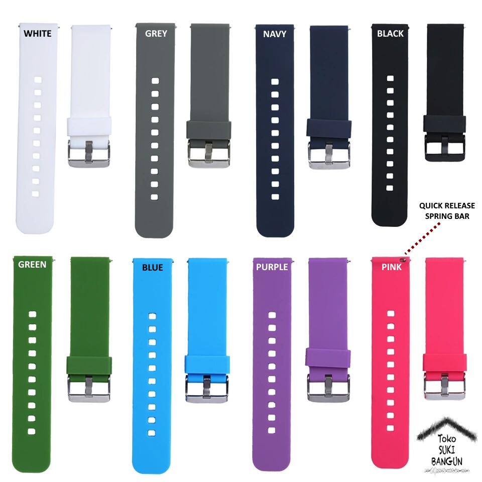 TALI JAM 22mm QUICK RELEASE Rubber THIN Fashion Watch Band Strap