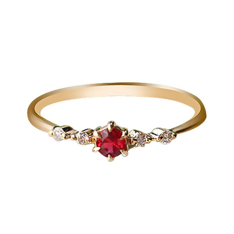 Cincin Ruby Emas 18k Gaya Elegan